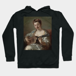 The Guitar Player by Jean-Francois de Troy Hoodie